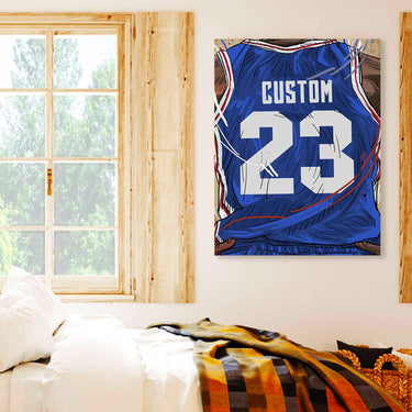 Philadelphia 76ers Jersey Custom Canvas Print Wall Art for Boy Girl Men Women Basketball Personalized Canvas Art